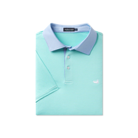 Bermuda Performance Polo- Hampton Stripe Honeydew & Mint
