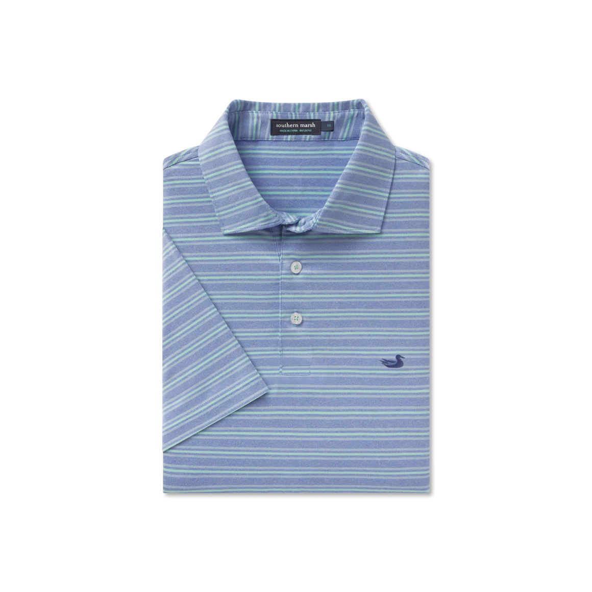 Maybourne Featherlight Stripe Polo - Lilac & Mint