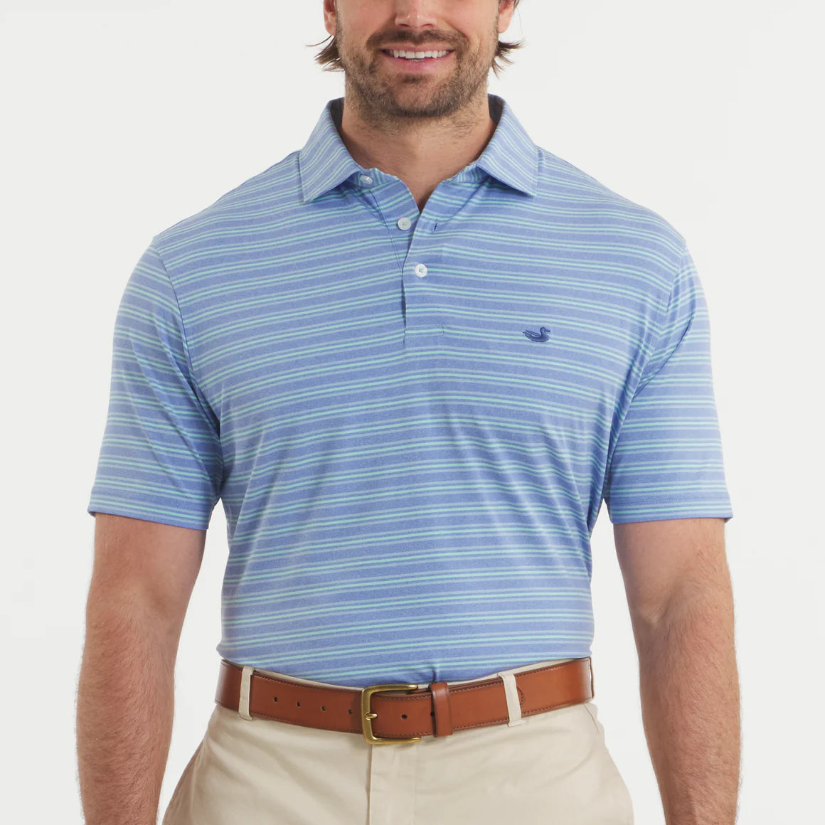 Maybourne Featherlight Stripe Polo - Lilac & Mint