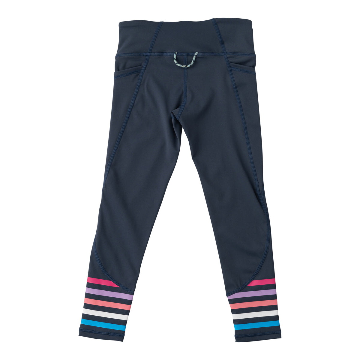 Girl's Athletic Stripped Leggings - Navy