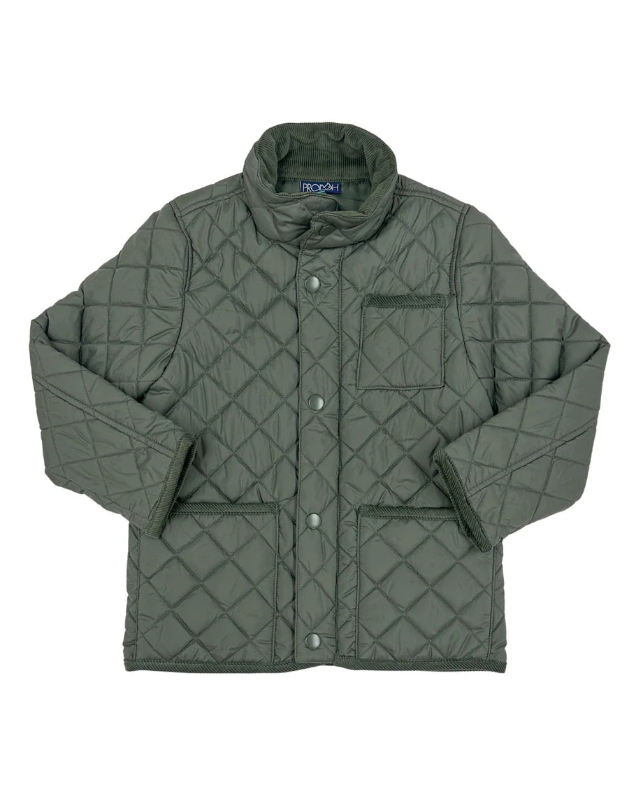 Boys Quilted Hunter Green Jacket