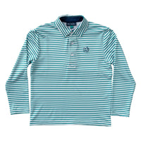 Long Sleeve Pro Performance Fishing Shirt: Tennis Court Stripe