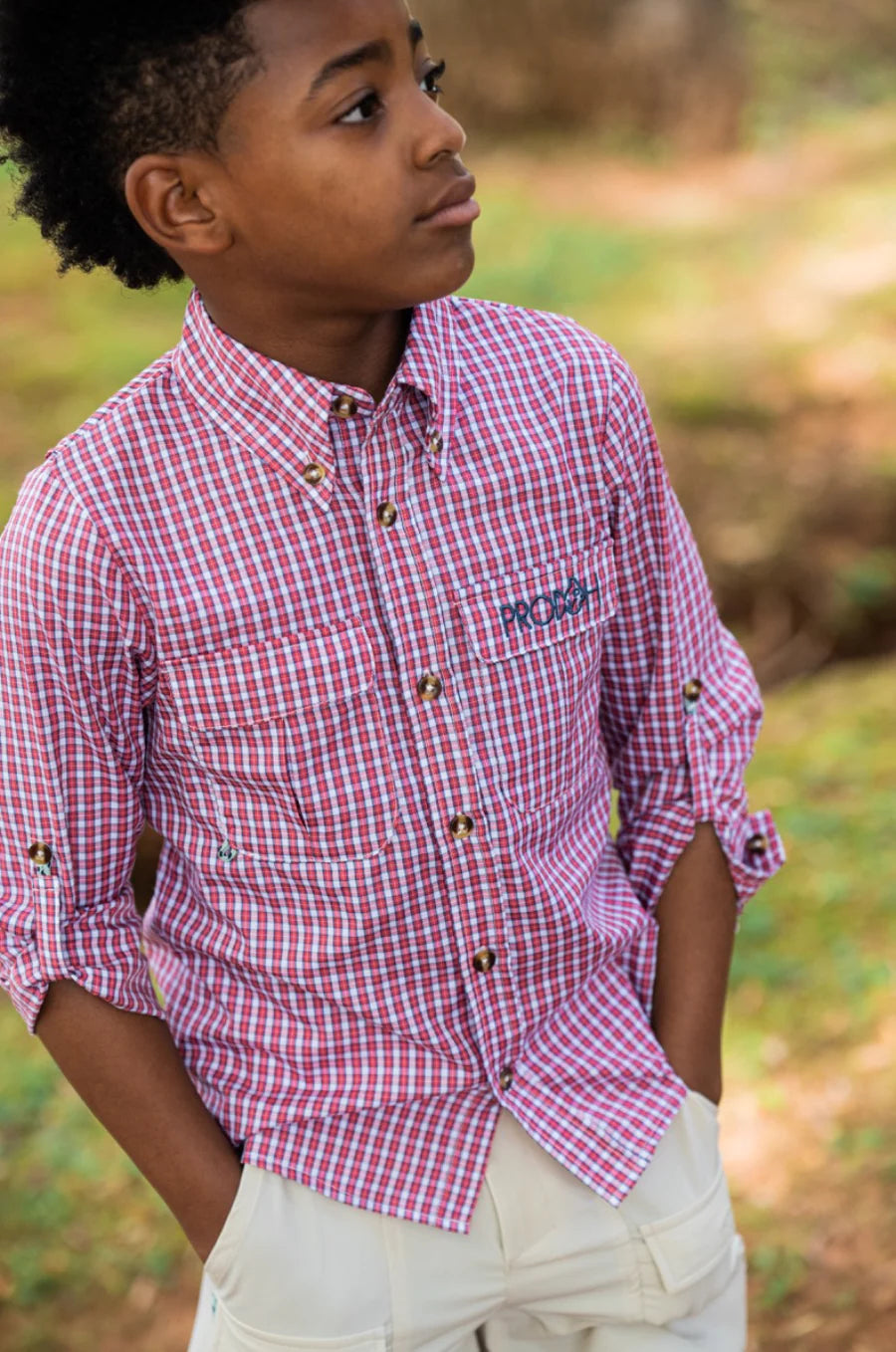 Founders Kids Fishing Shirt - Winterberry Plaid