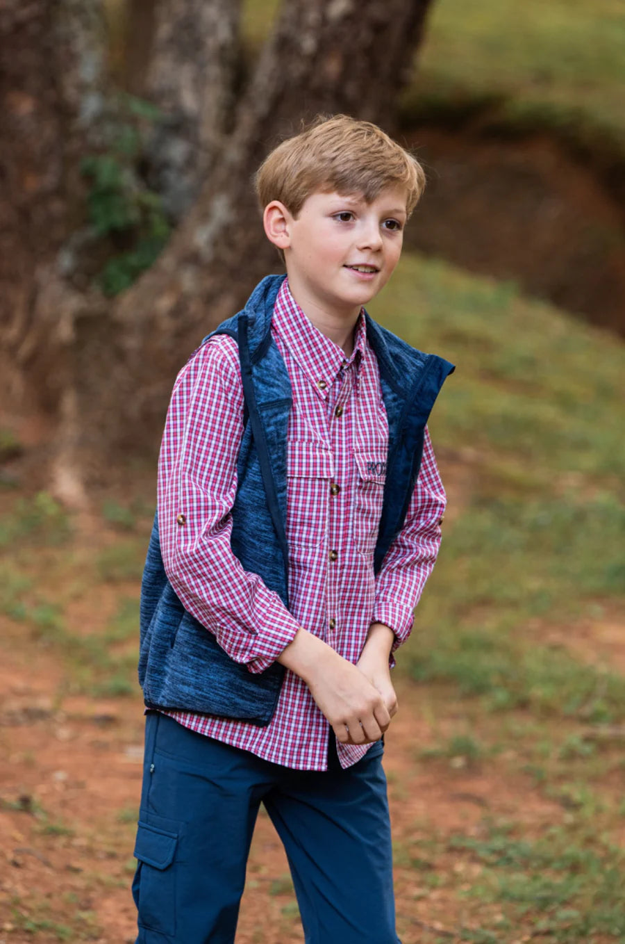 Founders Kids Fishing Shirt - Winterberry Plaid