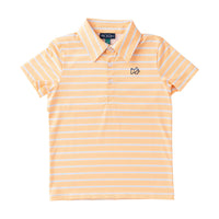 Boys' Short Sleeve Pro Performance Polo - Orange Chiffon Stripe