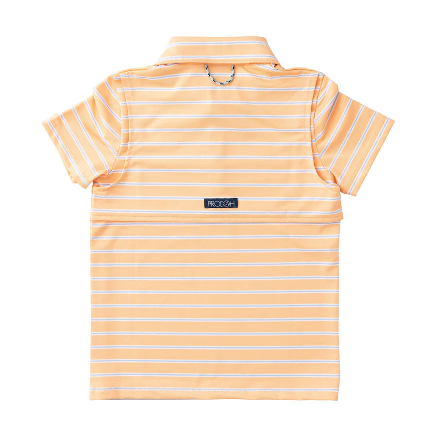 Boys' Short Sleeve Pro Performance Polo - Orange Chiffon Stripe