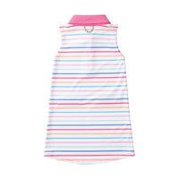 Girls' Sleeveless Pro Performance Polo Dress Sunset Stripe