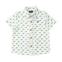 Boys' Short Sleeve Button Down Shirt — Mahi Mahi Print