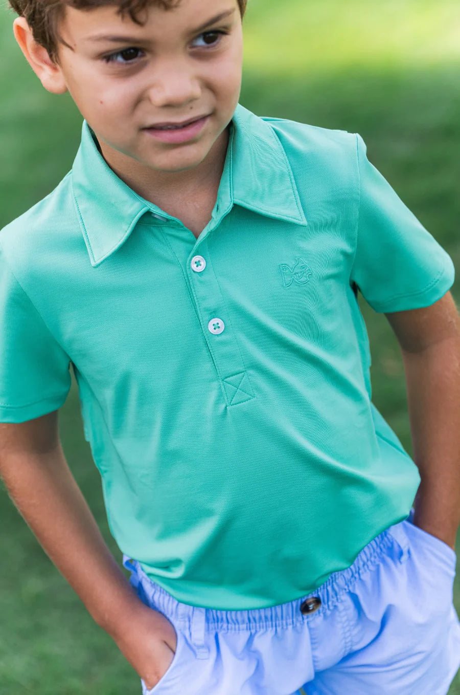 Boys' Short Sleeve Pro Performance Polo - Marine Green