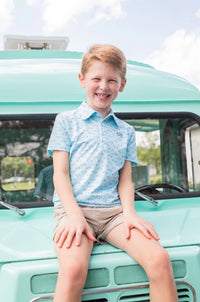 Boys' Short Sleeve Pro Performance Polo - African Pompano Fish Print
