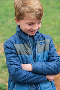 Puffer Jacket | Dark Denim Colorblock