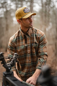 Frazer Stretch Flannel - Rust/Green/Brown