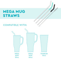 BLUSH/CORAL/HOT PINK Mega Mug Straws
