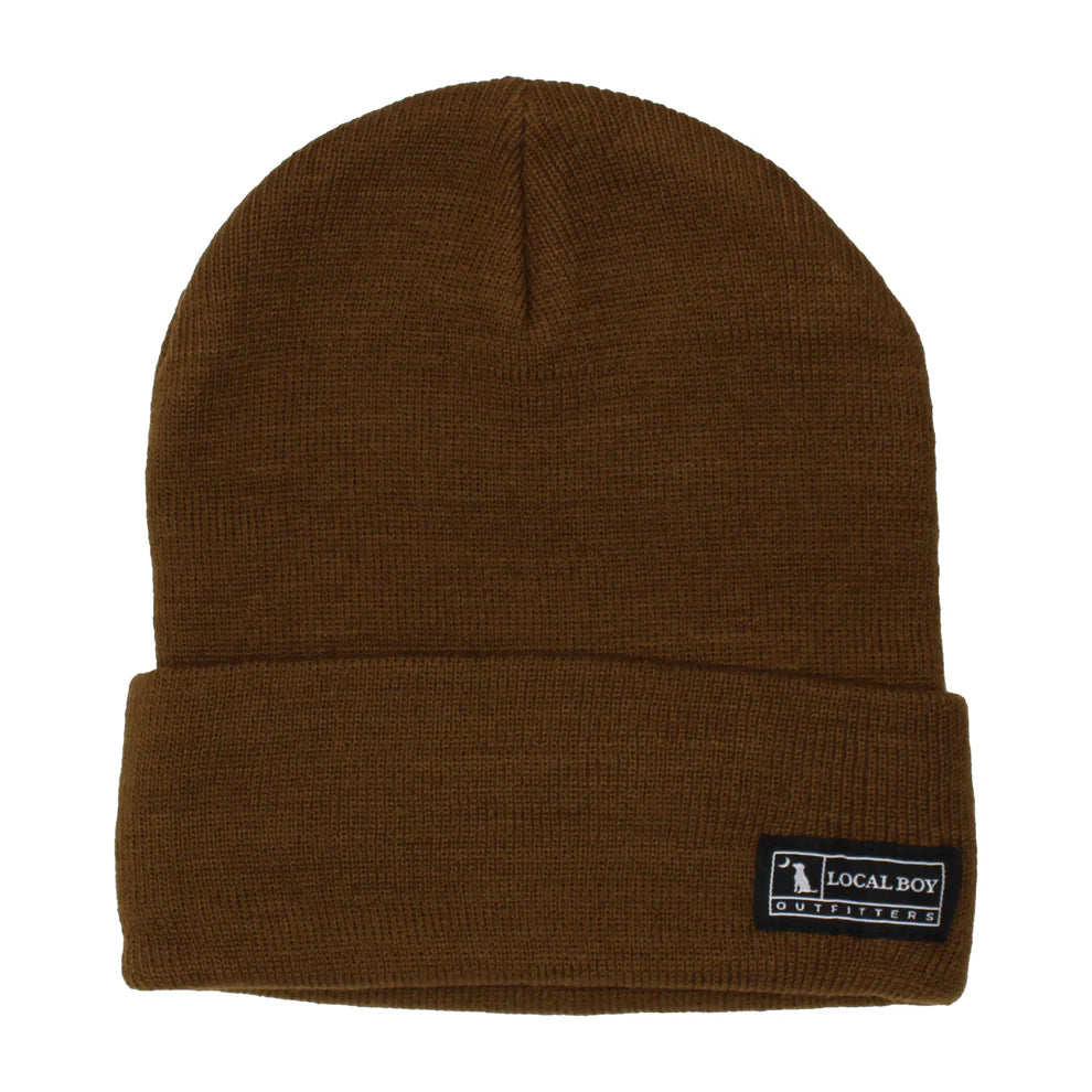 Woven Label Beanie - Rust