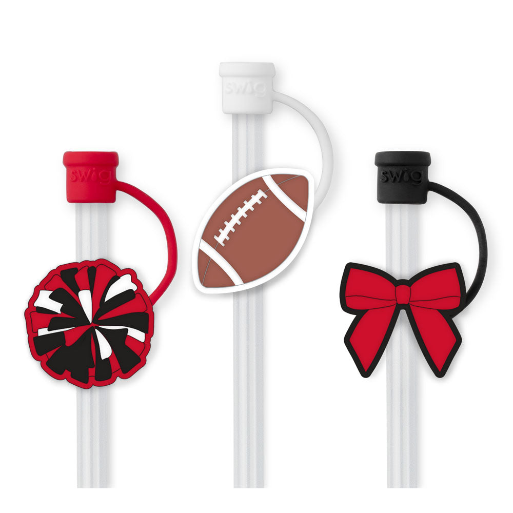Preorder We've Got Spirit Black/Red Straw Toppers GAMEDAY