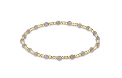 Extend Gold Sincerity Pattern 3mm Bead Bracelet - Labradorite