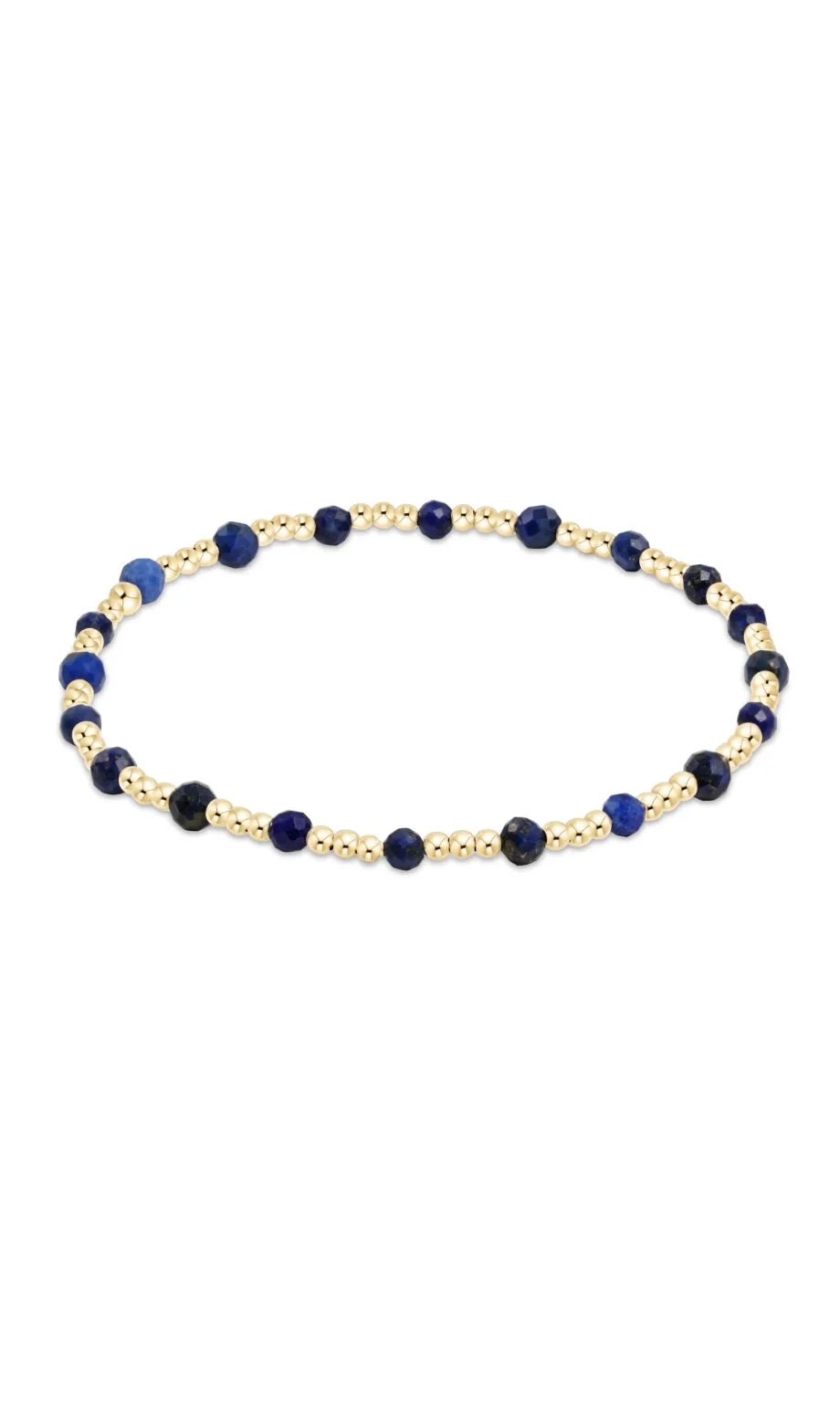 Extend Gold Sincerity Pattern 3mm Bead Bracelet - Lapis