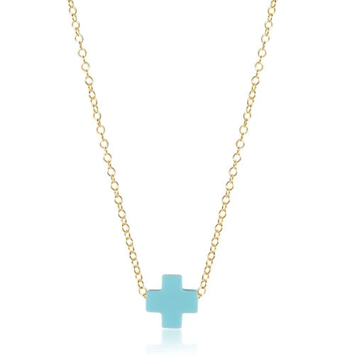 Signature Cross Necklace - Turquoise