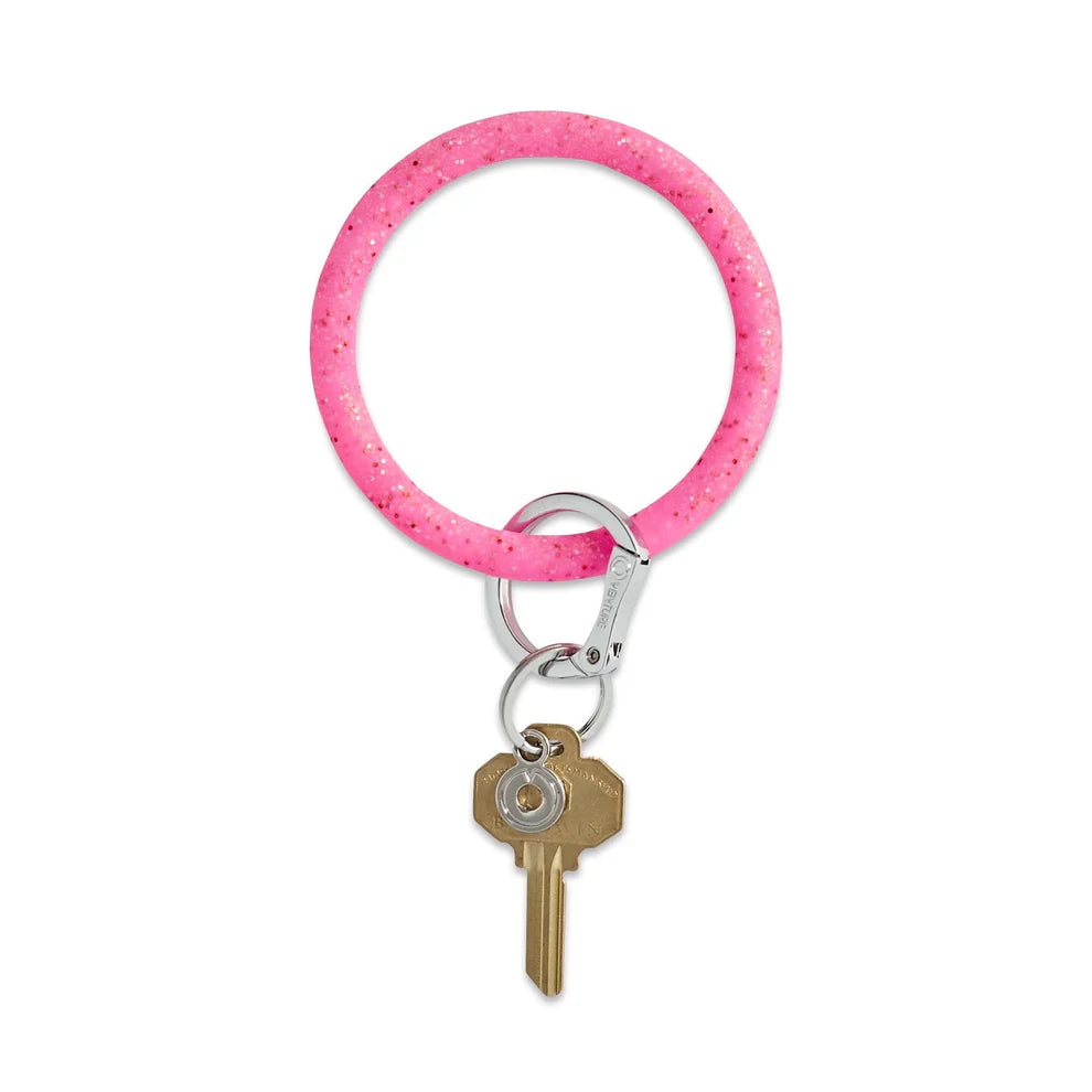 Silicone Big O Key Ring - Tickled Pink Confetti