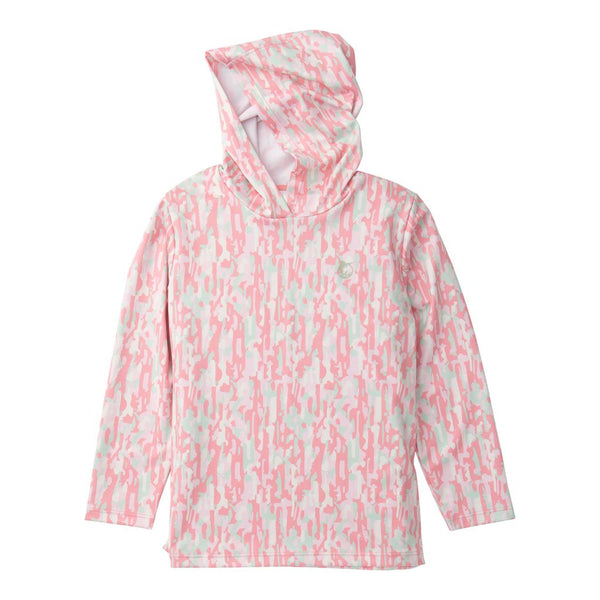 Girls Pro Performance Hoodie T-Shirt- Geranium Pink Stay in the Lines