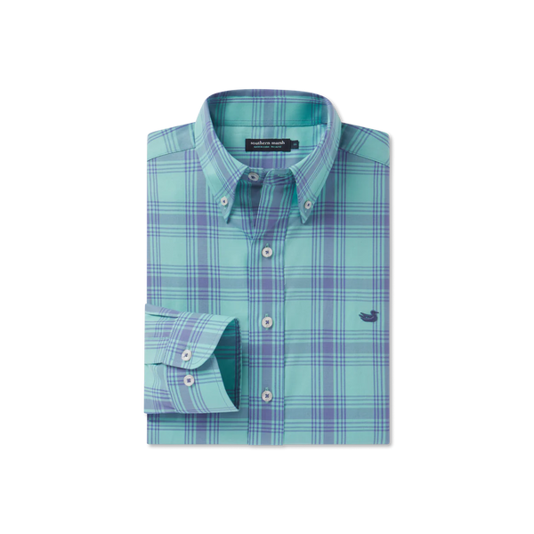 Tupelo Windowpane Dress Shirt - Mint & Slate