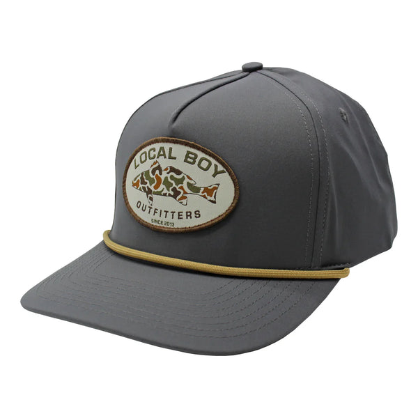 Vintage Redfish Patch Rope Hat - Charcoal