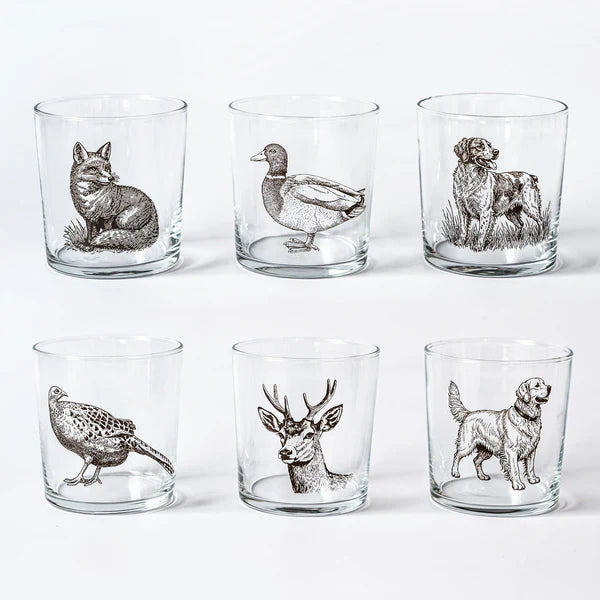 Wildlife Assorted Lowball Glasses