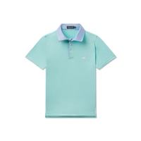 Youth Bermuda Performance Polo- Hampton Stripe Honeydew & Mint