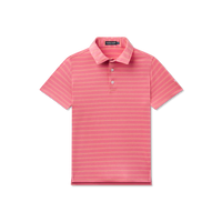 Youth Newcastle Stripe- Featherlight Polo Coral