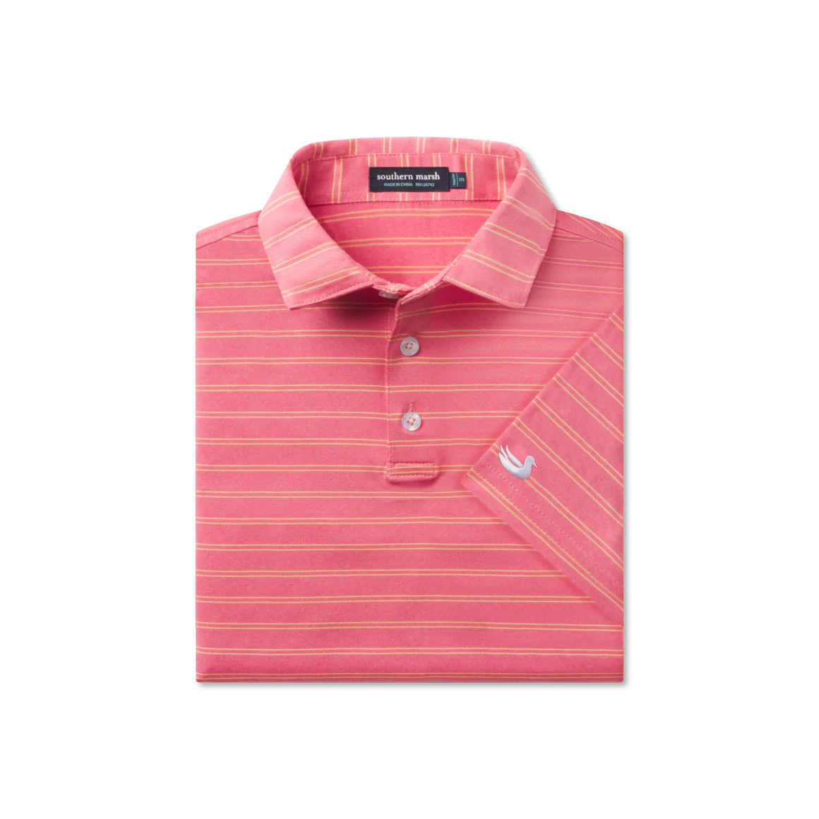 Youth Newcastle Stripe- Featherlight Polo Coral