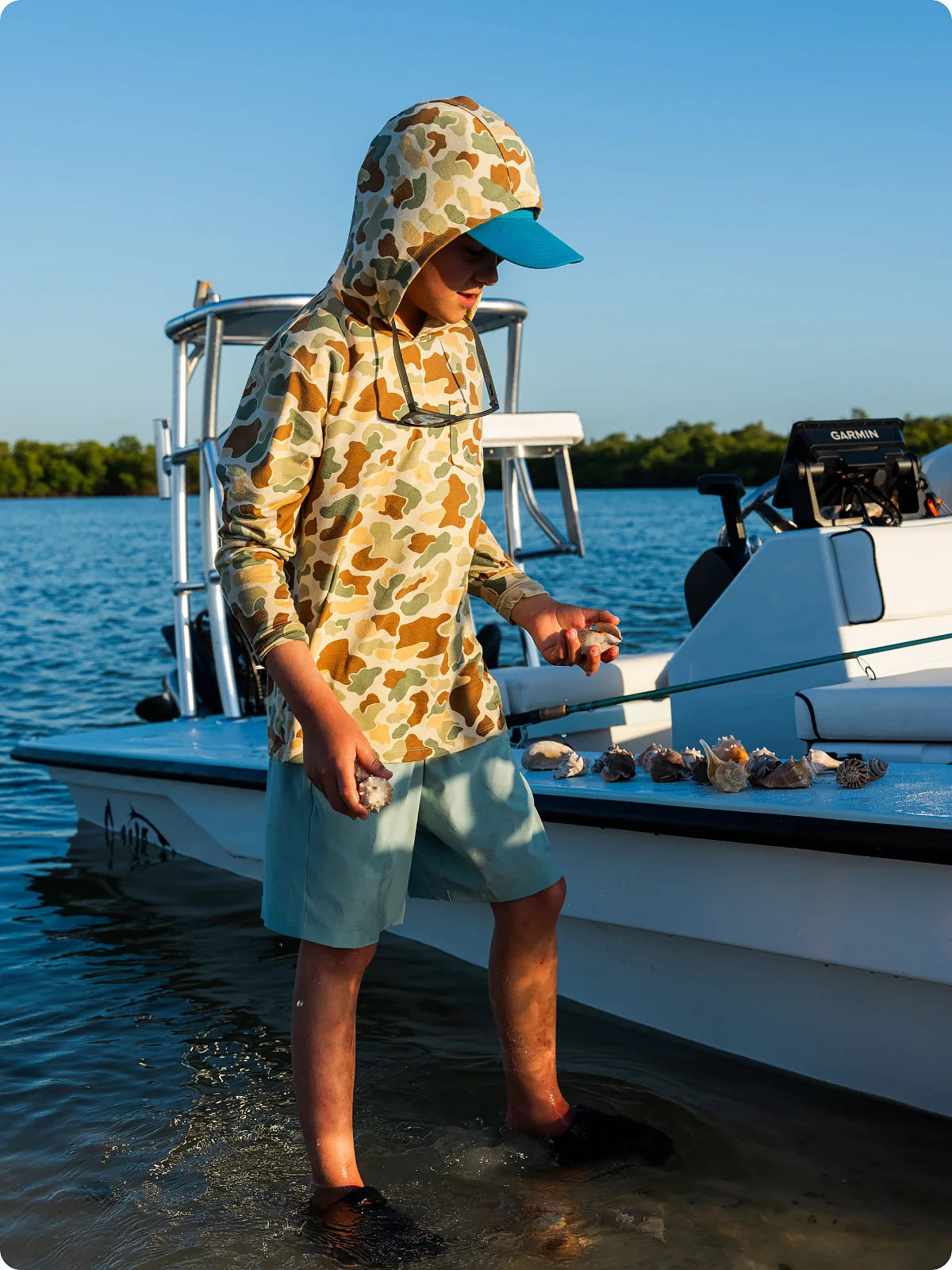 Youth Bamboo Shade Hoodie - Vintage Camo