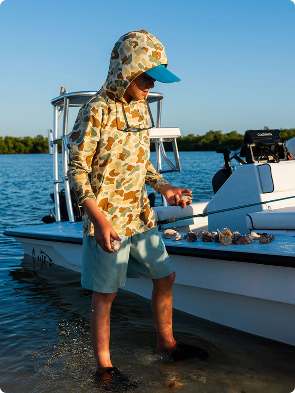 Youth Bamboo Shade Hoodie - Vintage Camo