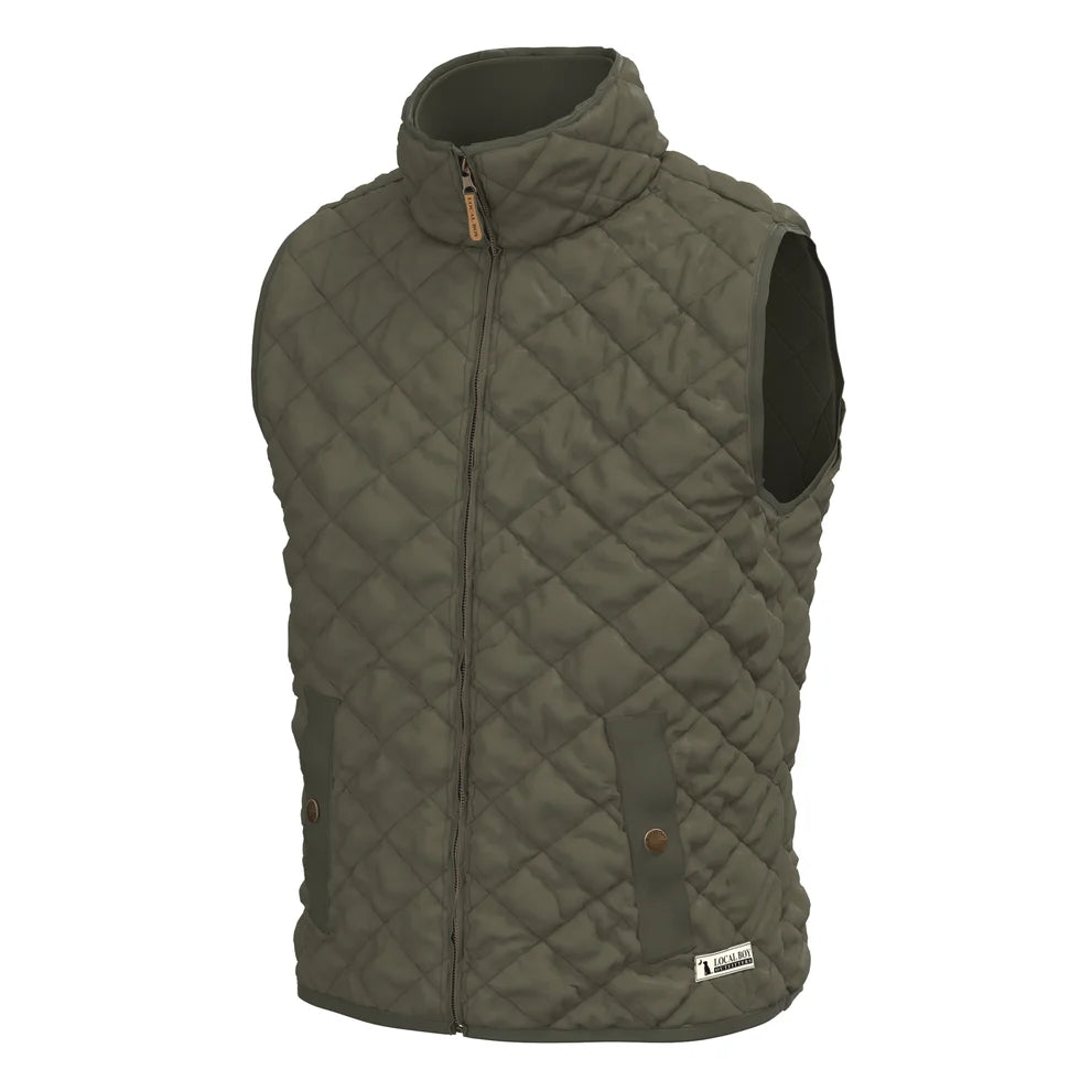Youth Diamond Quilted Vest- Cedar