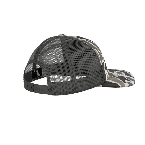 Youth Founder's Leather Patch Trucker Hat - Localflage/Grey