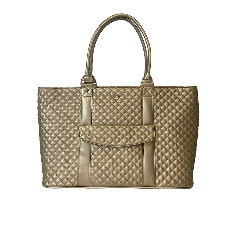 VIP Travel Tote- Gold Quilted