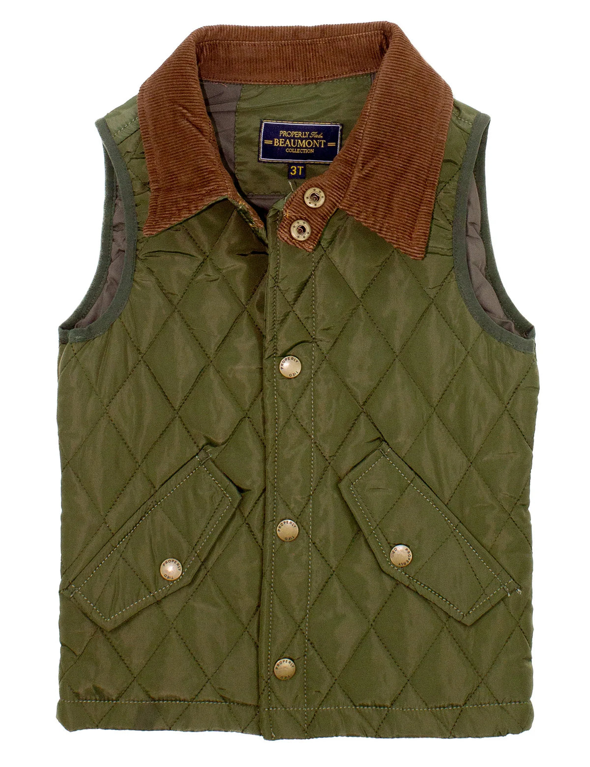 Boys Beaumont Vest- Olive
