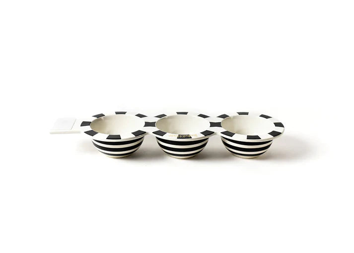Black Stripe Mini Happy Everything Trio Bowl