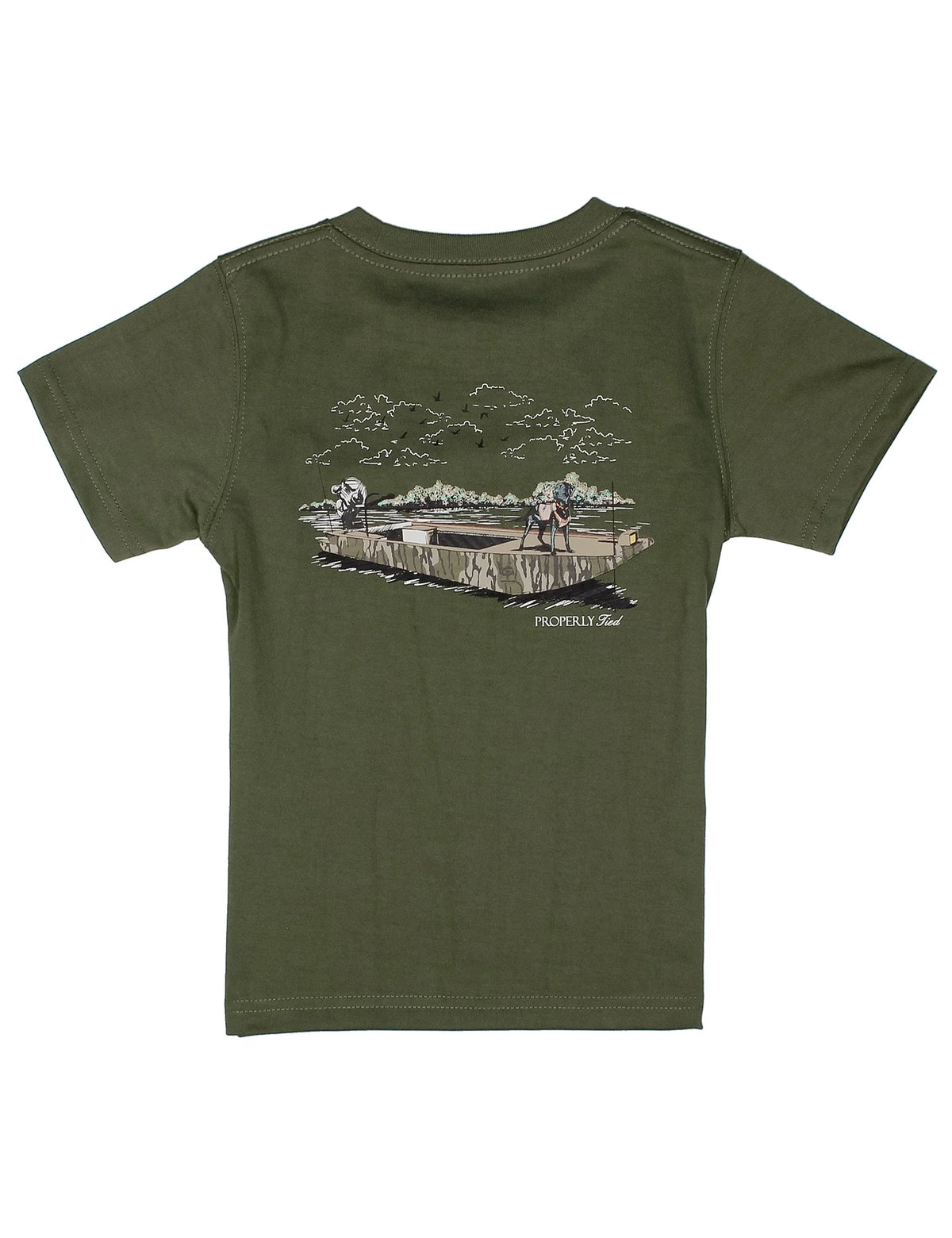 Boys Mossy Oak Boat Ride SS- Olive