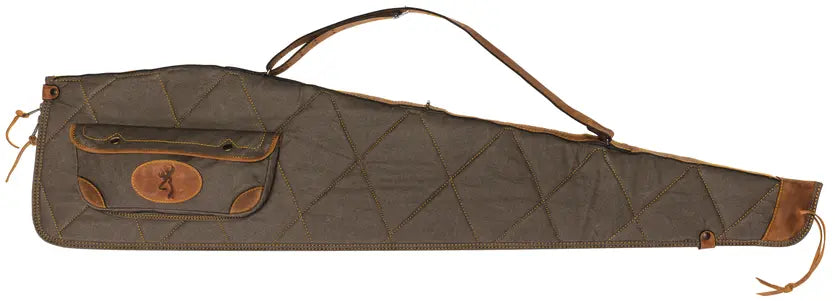 Lona Canvas/Leather Scoped Rifle Case - Olive Green