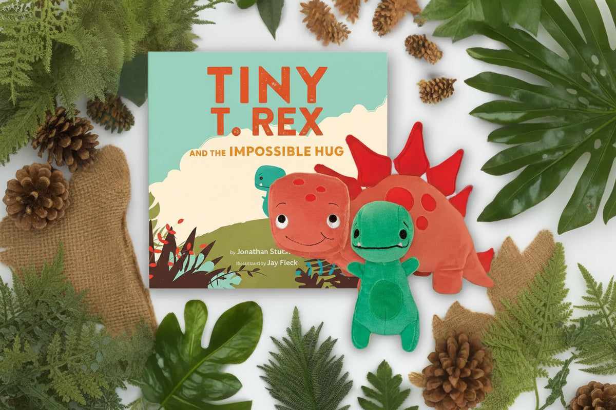 Tiny T. Rex and Pointy Plush Pair with Hardcover Book