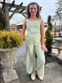 Striped Jumpsuit - Sage