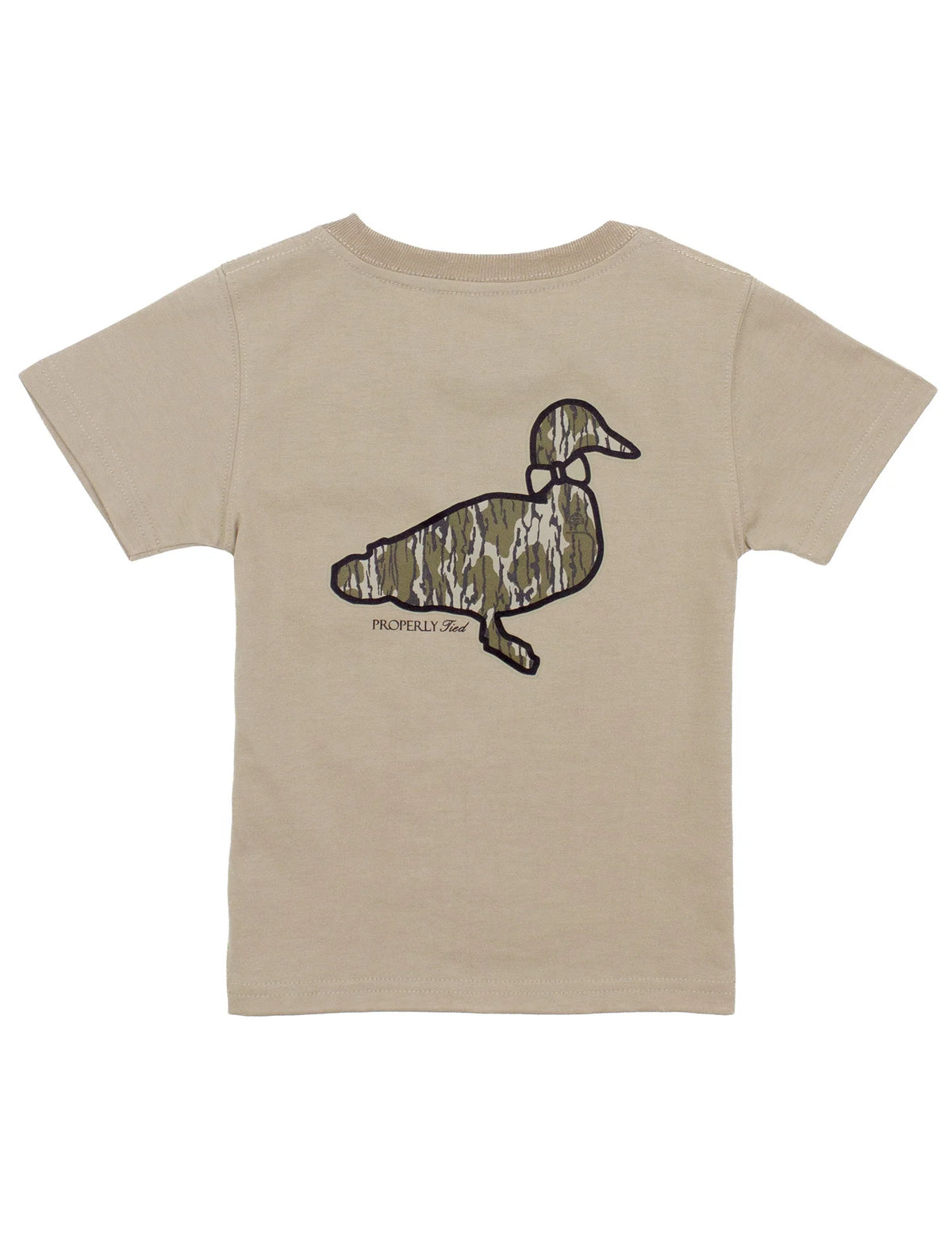 Boys Mossy Oak Camo Logo SS- Sand