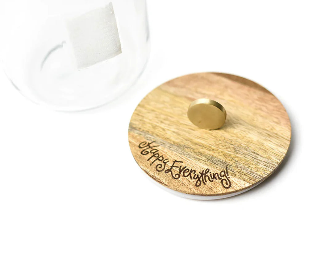 Happy Everything Mini Wooden Lid Glass Jar