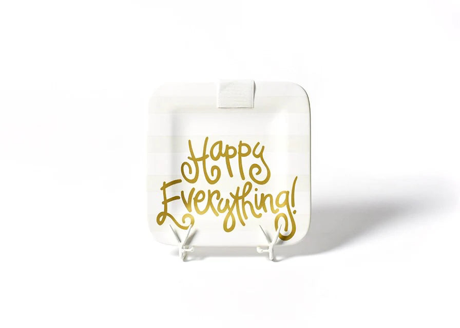 Happy Everything White Stripe 9.25 Mini Platter