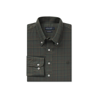 Chatham Lines Performance Dress Shirt - Dark Olive & Navy