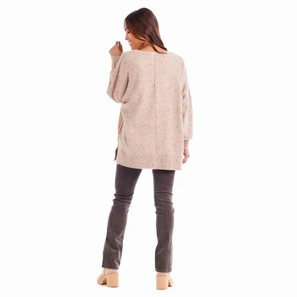 Cindy V-Neck Sweater- Tan