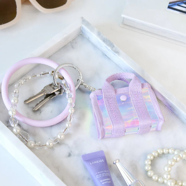 Tini Tote Charm Keychain- Iridescent
