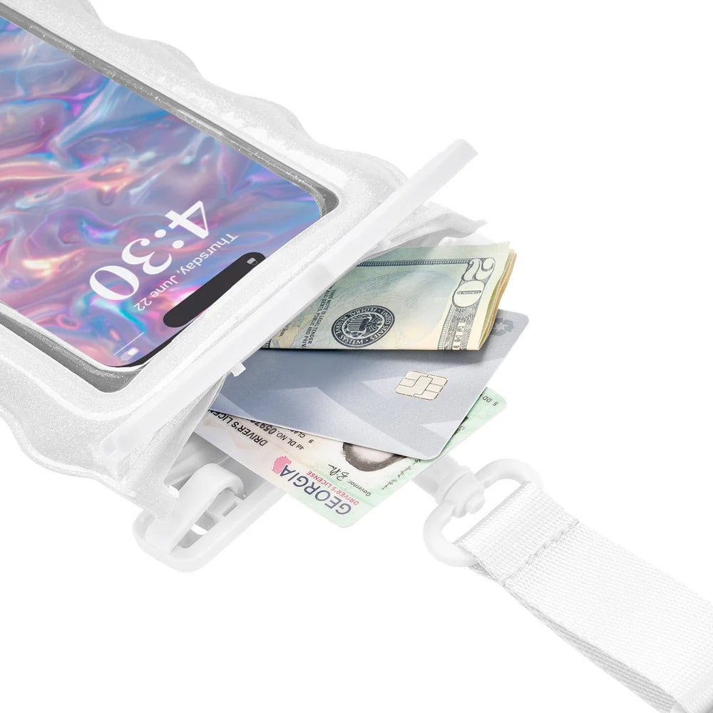 Wavy Waterproof Floating Phone Pouch- Ivory