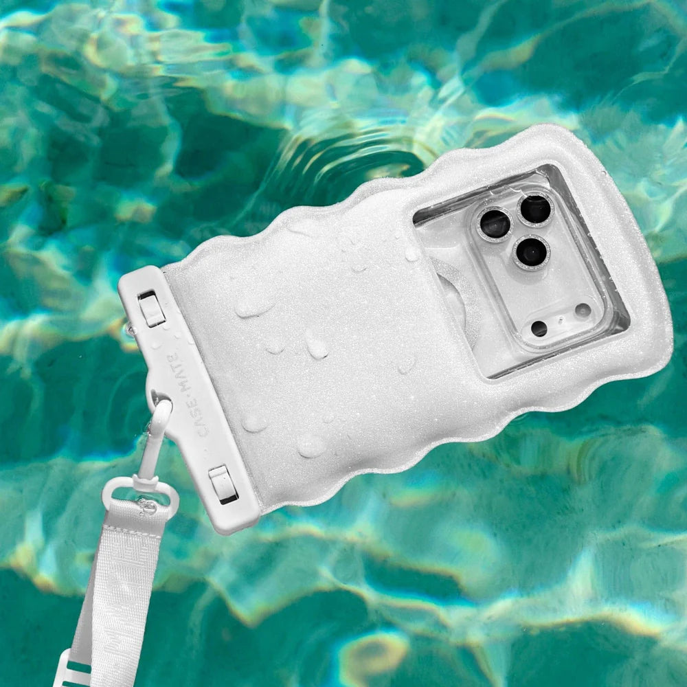 Wavy Waterproof Floating Phone Pouch- Ivory