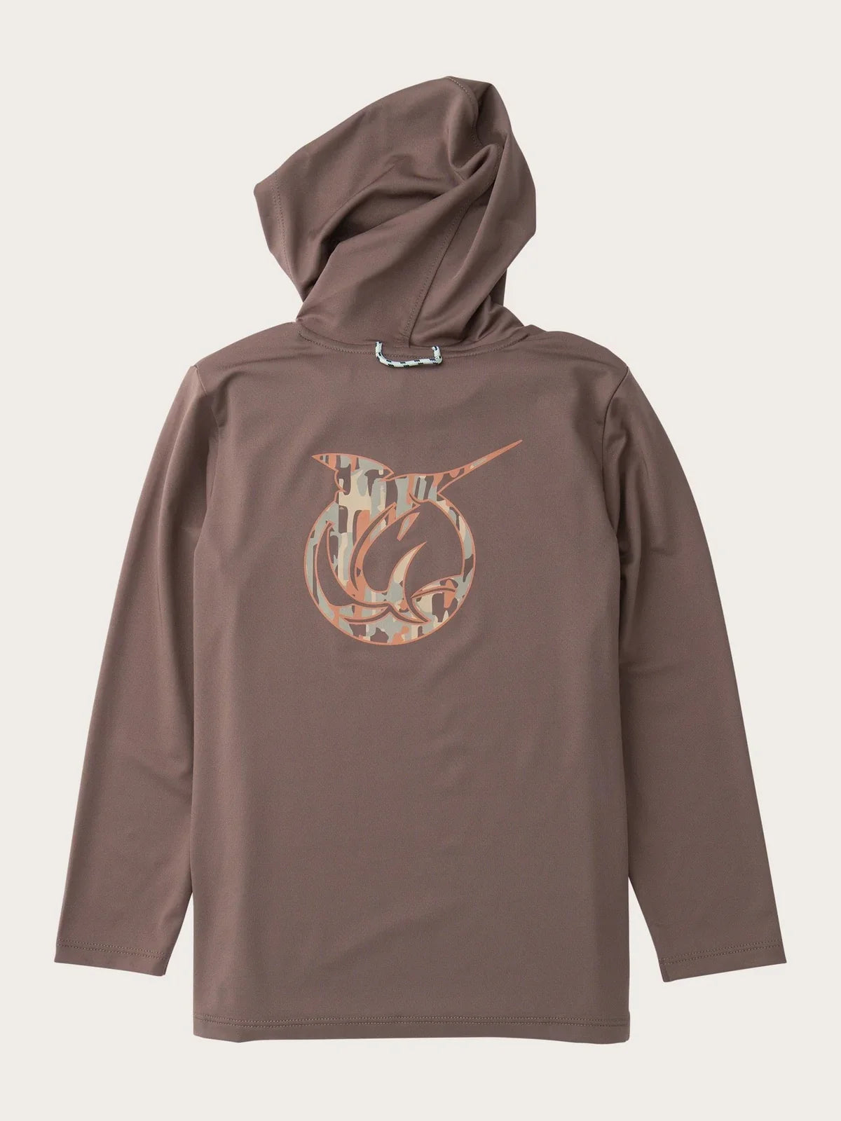 Kids Pro Performance Hoodie T-shirt- Coffee Quartz